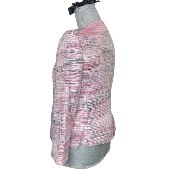Kasper open Blazer Womens Petite Size 4 Long Sleeves Pink Multi Tweed - Picture 2 of 11